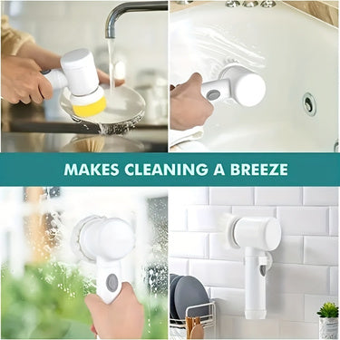 Electric Spin Cleaning Brush USB Rechargeable | Cordless Handheld Power Scrubber for Kitchen & Bathroom | Automatic Rotary Cleaning Brush