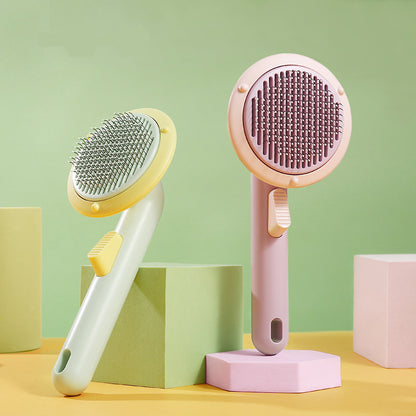 Self-Cleaning Pet Cat Brush – Stainless Steel Deshedding & Hair Removal Grooming Comb for Cats & Dogs