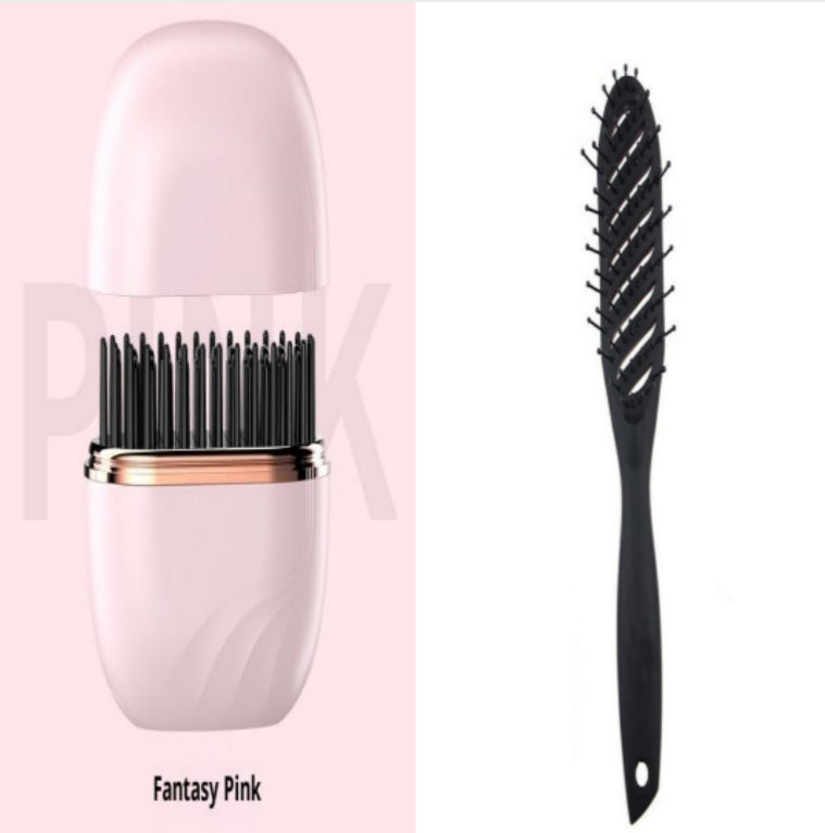 Portable wireless hair straightening comb for safe, easy styling.