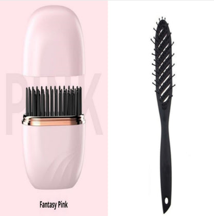 Portable wireless hair straightening comb for safe, easy styling.