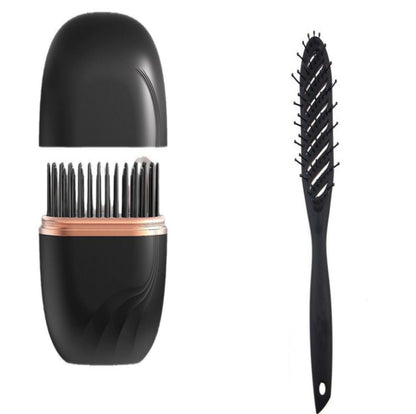 Portable wireless hair straightening comb for safe, easy styling.