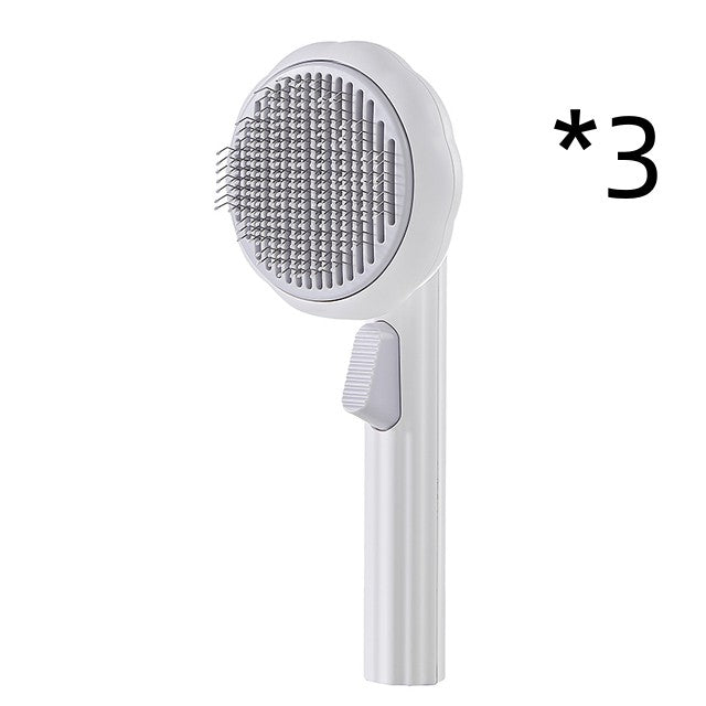 Self-Cleaning Pet Cat Brush – Stainless Steel Deshedding & Hair Removal Grooming Comb for Cats & Dogs