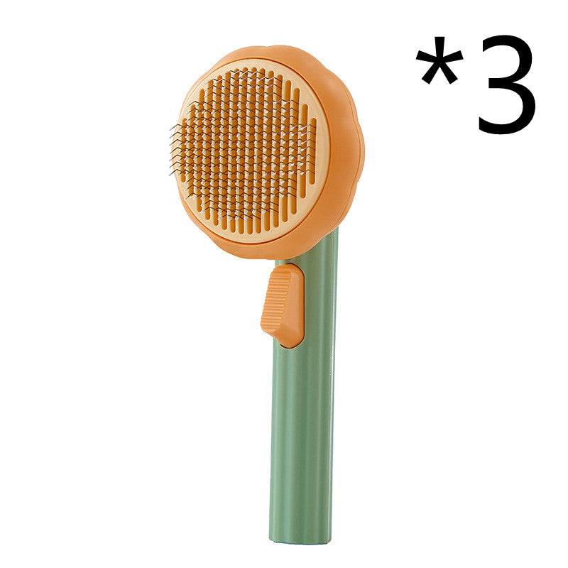 Self-Cleaning Pet Cat Brush – Stainless Steel Deshedding & Hair Removal Grooming Comb for Cats & Dogs