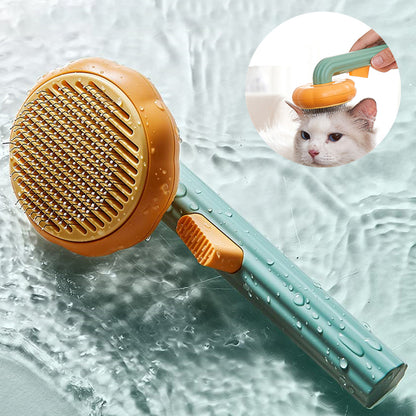 Self-Cleaning Pet Cat Brush – Stainless Steel Deshedding & Hair Removal Grooming Comb for Cats & Dogs
