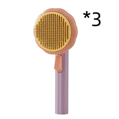 Self-Cleaning Pet Cat Brush – Stainless Steel Deshedding & Hair Removal Grooming Comb for Cats & Dogs