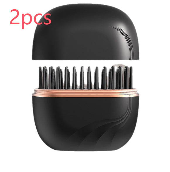 Portable wireless hair straightening comb for safe, easy styling.