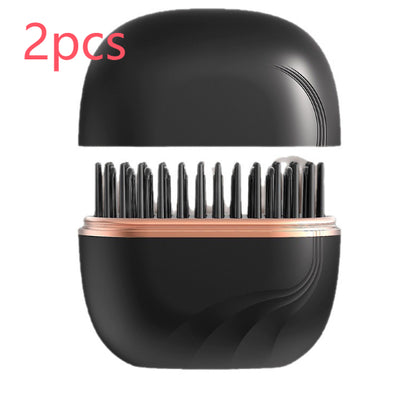 Portable wireless hair straightening comb for safe, easy styling.