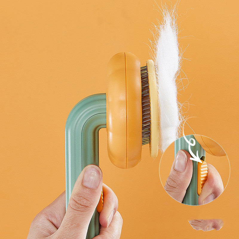 Self-Cleaning Pet Cat Brush – Stainless Steel Deshedding & Hair Removal Grooming Comb for Cats & Dogs