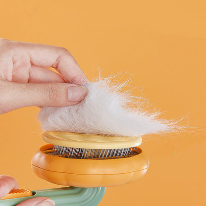 Self-Cleaning Pet Cat Brush – Stainless Steel Deshedding & Hair Removal Grooming Comb for Cats & Dogs