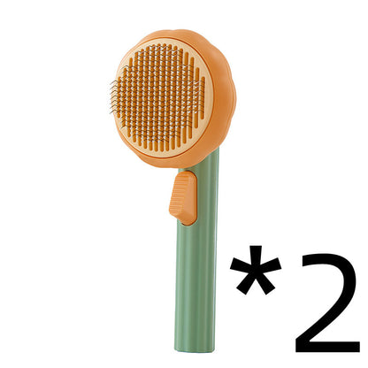 Self-Cleaning Pet Cat Brush – Stainless Steel Deshedding & Hair Removal Grooming Comb for Cats & Dogs