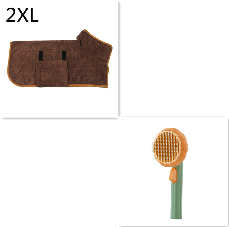 Self-Cleaning Pet Cat Brush – Stainless Steel Deshedding & Hair Removal Grooming Comb for Cats & Dogs